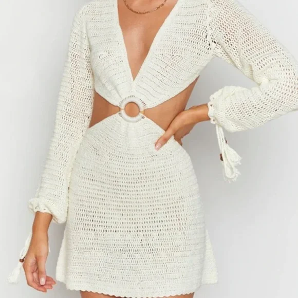 Cleo Crochet Dress - White | Color: White | Size: AU 12 / US 8 | Ccleary_5'S Closet